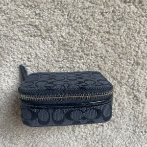 Coach Black and Gray Signature Coin Pouch
